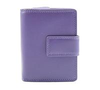 Cartera de piel suave para mujer, con protección RFID, tamaño mediano, para tarjetas de identificación, notas, monedas, cartera HOL1132, Purple, M, Moderno