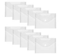 Cartera de plástico A6, 10 carpetas de documentos transparentes con broche, sobre de plástico A6, organizador de archivos transparente impermeable con botón a presión para escuela, hogar, oficina