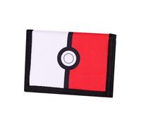 Cartera de Pokemon para niños y niñas, cartera triple de lona con velcro, con cremallera, monedero y tarjetero, diseño de pokeball, gran regalo de Pokémon
