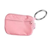 Cartera de pulsera - Llavero tipo cartera para tarjetas - Funda para tarjetas con cremallera con ventana de identificación, llavero de bolsa, monedero pequeño para mujer, Pink, Refer to description