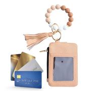 Cartera de Pulsera para Llaves, Pulsera con borlas y Cuentas, Monedero para Mujer, para Viajes, Fiestas, Bodas, Compras, Vacaciones, Citas, Vacaciones, Khaki, Refer to Description, Unisex