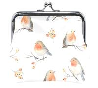 cartera de Robin Birds para hombres y mujeres con hebilla de piel para cambio de cartera para niñas, Cute Robin Birds, UNITALLA, Classic, Cute Robin Birds, UNITALLA, Classic