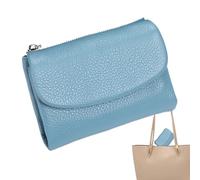 Cartera de tamaño pequeño para mujer, monedero de piel artificial para mujer, organizador ligero y fino para viajes, viajes, viajes, negocios, dinero de bolsillo y pequeña moneda, azul, Se référer au