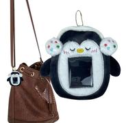 Cartera de tarjetas de identidad de peluche - bolsa de fotos de pingüino, protección de postales, bonitas bolsas de felpa para tarjetas fotográficas, protege tus fotos y tarjetas con diseños de