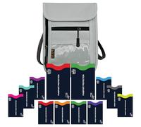 Cartera de viaje con bloqueo RFID con 12 fundas de bloqueo RFID, bolsa de viaje para el cuello, soporte para pasaporte para mantener tu dinero en efectivo, tarjeta de crédito para mujeres y hombres,