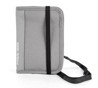 Cartera de viaje con bloqueo RFID, soporte para pasaporte para hombres y mujeres, cartera delgada oculta para dinero en efectivo, tarjetas de crédito (gris), Gris