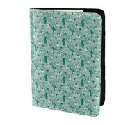 Cartera de viaje elegante con estampado de llama alpaca verde de 5.5 pulgadas, para documentos de viaje, almacenamiento seguro para viajeros