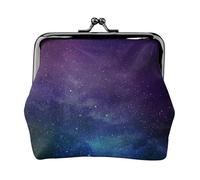 Cartera de viaje minimalista con estampado interestelar de universo con estrellas y galaxia, pequeña bolsa de almacenamiento para viajes de senderismo y excursiones al aire libre, Black, Talla única