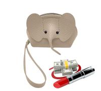 Cartera Del Soporte De La Tarjeta De Crédito - Bolso De Elefante, Bolso Pequeño Cambio | Pu De Con Cremallera Billetera Para Mujeres, Monedero Lindo Animal | Cartera De Cambio Compacto, Gris, Se