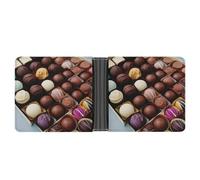 Cartera delgada compacta plegable de color chocolate, carteras minimalistas para hombres con tarjetero de cuero, ranura para monedas, ventana de identificación, unisex