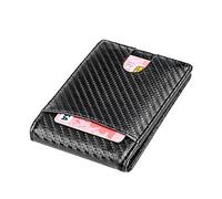 Cartera Delgada con Clip De Dinero | Cartera De Cuero Slim PU con Clip De Dinero, Billetera De Bolsillo Delantero Multifuncional con Alcance para La Familia De Amigos Una Combinación, Negro,