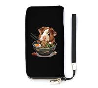 Cartera delgada con diseño de conejillos de indias ramen japoneses para mujer, bolso largo, bonito bolso de mano, tarjetero