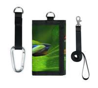 Cartera delgada con diseño de rana y hojas de palmera, bolsa organizadora de dinero, bolsa de cambio portátil ligera y tropical