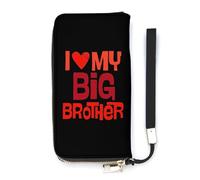Cartera delgada con texto en inglés "I Love My Big Brother" para mujer, monedero largo, bonito bolso de mano, tarjetero