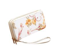 Cartera delgada para hombre, diseño de rosa, con tarjetero, color liso, para mujer, con pantalla, e, Talla única