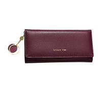 Cartera delgada para hombre y mujer, cartera larga, cartera de gran capacidad, color sólido, a la moda, nuevo patrón, tarjetero, cartera genial, Red, Talla única
