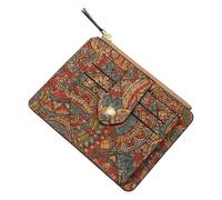 Cartera delgada para mujer, cartera tarjetero para mujer - Tarjetero floral vintage - Carteras mujer pequeñas, cartera porta tarjetas slim marrón para licencia de conducir, tarjetas de identificación