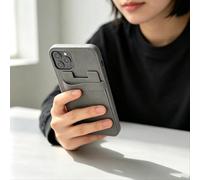 Cartera delgada para teléfono, tarjetero, para mujer, Gris, Classic | Funda para tarjetas de superficie lisa, cartera de viaje minimalista, parte trasera del teléfono para guardar tarjetas