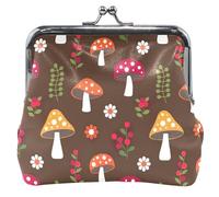 cartera elegante de piel café hongo para mujer con cierre de beso y hebilla cambiante para monedas, Chic Mushroom Brown, UNITALLA, Chic Mushroom Brown, UNITALLA, Classic