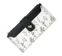 Cartera elegante y fina para mujer, diseño floral, con bolsillo para monedas con cremallera, para ir al trabajo, ir de compras, citas, gimnasio, salidas a la playa, Black, Refer to description, Unisex