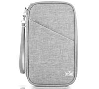Cartera familiar para pasaporte, con bloqueo RFID para mujer, organizador de documentos de viaje, carteras de primera calidad, bolsa para pasaporte, 01 Cuarzo Gris, Box, Moda de viaje