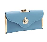 Cartera fina para hombre, bolso de mano para teléfono móvil, bolso largo de noche, bolso S9 Plus para mujer, sin imanes, Blue, 20cmx2.5cmx10cm