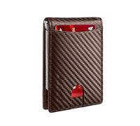 Cartera fina para hombre - Cartera delgada con pinza para billetes, billetera fina con pinza para billetes | Bolsillo multifuncional para hombres, cartera para uso diario, marrón, Se référer au