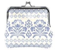 cartera floral de fantasía azul para mujer de piel con hebilla bonita y cierre de beso, Floral Fantasy Blue, UNITALLA, Classic, Floral Fantasy Blue, UNITALLA, Classic