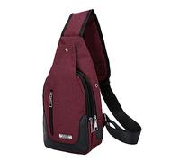 Cartera genérica llavero de cuello girasol pecho bolsa de hombro con cable USB para senderismo camping completo pulsera cartera llavero para, rojo, Talla única