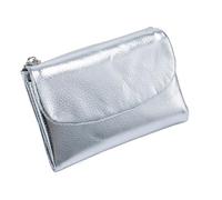 Cartera genérica para mujer | Portatarjetas de piel para mujer con bolsillos con cremallera | Tarjetero delgado portátil regalo para hermana amiga familia y esposa, novia, hija madre, plata, Se