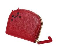 Cartera genérica - PU Leather Change Purse Wallet | Portable Credit Card Holder | Cartoon Zipper Card Cases Holder for Girls, & Women, Wine Red, Se référer au descriptif, Consulte la descripción