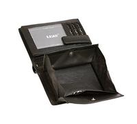 Cartera Hombre Monedero Mujer pequeña de Piel, Estilo Box para señores y señoras RFID Monedero Protección de Informaciones privadas Cartera de Bloqueo RFID LEAS, Piel auténtica, Negro