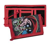 Cartera infantil con cordón para el cuello, diseño de superhéroes de Marvel Comic, cartera de tres pliegues para niños, bolsillo para monedas, ranuras para tarjetas y ventana de identificación