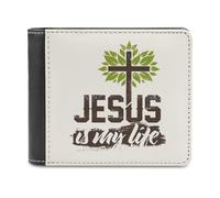 Cartera Jesús es mi Vida | Cartera Cristiana de Piel sintética para Hombre y Mujer | Regalo Inspirador para creyentes