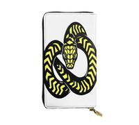 Cartera larga de piel cobra amarilla para mujer, 12 ranuras para tarjetas de crédito, bolsillo con cremallera, compartimentos para dinero en efectivo, elegante bolso de mano para uso diario