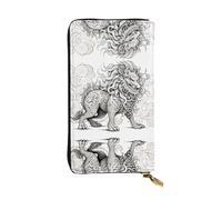 Cartera larga de piel con estampado de animales mitológicos (7.5 x 4.1 pulgadas), compartimento multifunción extragrande, gran regalo