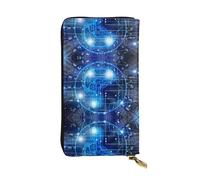 Cartera larga de piel con estampado de cerebro artificial para mujer, a la moda, con múltiples ranuras para tarjetas, bolsillo para monedas, negro, talla única