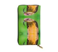Cartera larga de piel con estampado de serpiente Cobra para mujer, a la moda, con múltiples ranuras para tarjetas, bolsillo para monedas