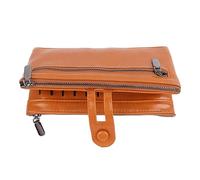 Cartera larga de piel sintética para mujer, con bloqueo, tarjeta de crédito, bolso largo retro, color amarillo tierra, por defecto