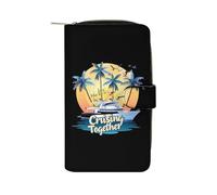 Cartera larga de piel sintética para mujer, con texto en inglés "I Love It When We're Cruising Together Family"