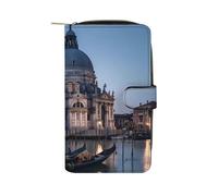 Cartera larga de piel sintética para mujer, diseño católico romano de Santa Maria Salute Venecia, Italia, organizador para oficina y viajes