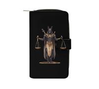 Cartera larga de piel sintética para mujer, diseño del Dios del Inframundo Antiguo Egipto, para oficina, viajes