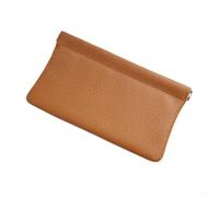 Cartera larga delgada de piel sintética con cierre automático, diseñada para un almacenamiento cómodo de pasaporte, tarjetas y dinero en efectivo, para fines de viaje (naranja)