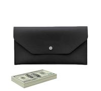 Cartera larga para hombres: sobre de plata largo con diseño fino | Carteras elegantes para hombres y mujeres, perfectas para compras diarias, salidas, citas y viajes, Negro , Se référer au descriptif