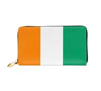Cartera larga para mujer, diseño de bandera de Costa de Marfil, cartera de mano larga, tarjetero de crédito, monedero de viaje, negro, talla única, Black, Talla única