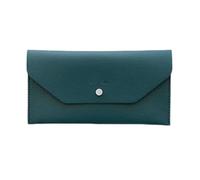 Cartera larga y delgada para hombre, de piel sintética, con sobre, multifunción, chequera, organizador de dinero, monedero, compras, citas, vacaciones, vacaciones, llamada, Color verde., ver