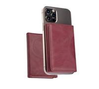 Cartera Magnética Etres con Protección RFID, Compatible con MagSafe para iPhone Serie, Tarjetero de PU Leather, Bolsillo para Efectivo y 6 Ranuras para Tarjetas, Casual (Rojo con Bolsillo)