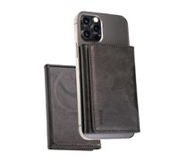 Cartera Magnética Etres con Protección RFID, Compatible con MagSafe para iPhone Serie, Tarjetero de PU Leather, Bolsillo para Efectivo y 6 Ranuras para Tarjetas, Casual (Negro con Bolsillo)