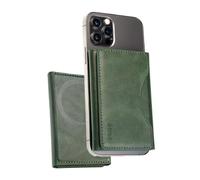 Cartera Magnética Etres con Protección RFID, Compatible con MagSafe para iPhone Serie, Tarjetero de PU Leather, Bolsillo para Efectivo y 6 Ranuras para Tarjetas, Casual (Verde con Bolsillo)