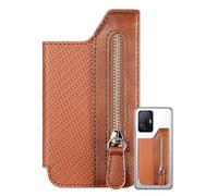 Cartera magnética para teléfono, Tarjetero magnético,Funda tipo billetera con múltiples ranuras y cremallera para la parte posterior del teléfono - Estuche plegable adhesivo para celular para